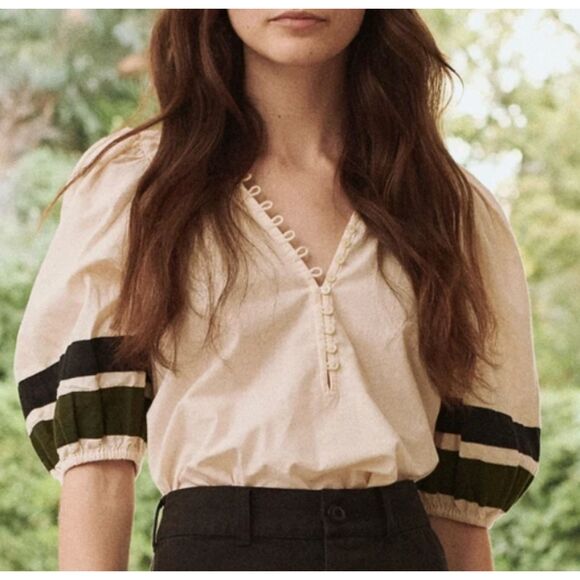 The Great. The Vignette Top - Small Cream Blouse SIZE 1 - Picture 1 of 7